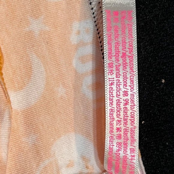 NWT VICTORIA'S SECRET PINK Hipster Pantie Sz XS Orange Ghosts Jersey - Picture 3 of 4